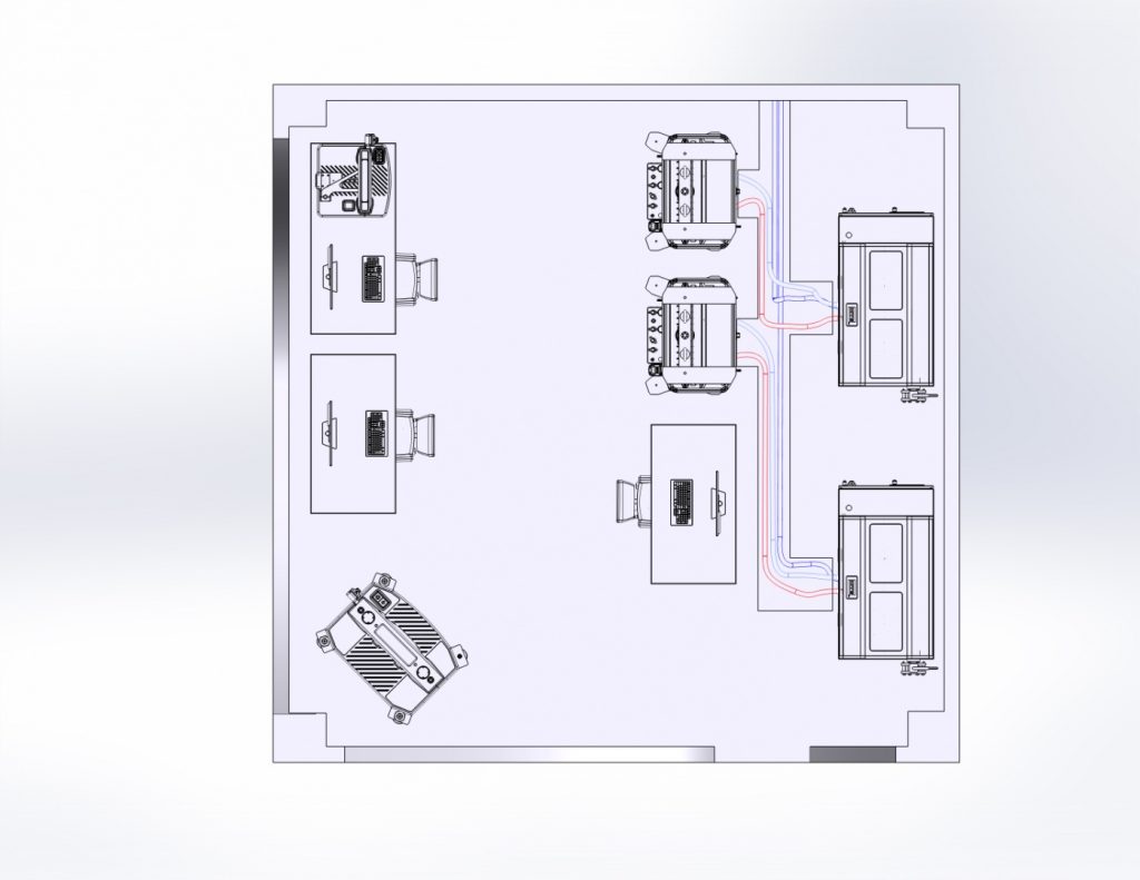 SW SolidWorks uspořádání laboratoře